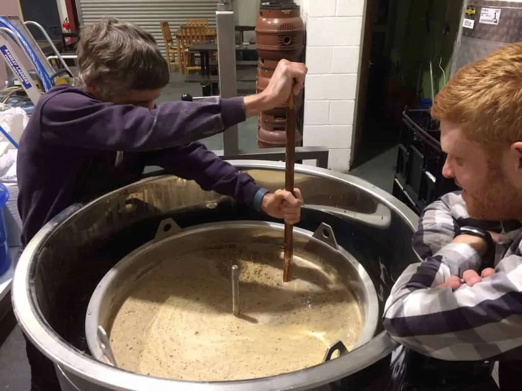 Wetherby Brew Co brewing experience guests mash tun